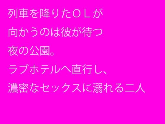 【列車を降りたOLが向かうのは彼が待つ夜の公園。ラブホテルへ直行し、濃密なセックスに溺れる二人】逢瀬のひび