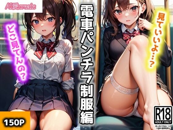 【電車パンチラ制服女子】AI愛create