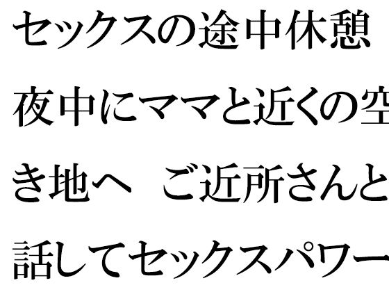 【セックスの途中休憩 夜中にママと近くの空き地へ ご近所さんと話してセックスパワー復活！】逢瀬のひび