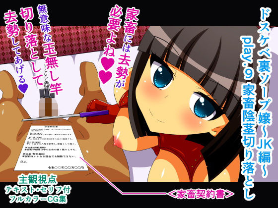 【ドスケベ裏ソープ嬢〜JK編〜 play.9 家畜陰茎切り落とし】人工美少女製作所