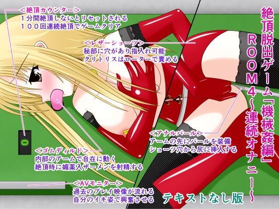 【絶頂脱出ゲーム「機械姦編」ROOM4〜連続オナニー〜テキストなし版】人工美少女製作所